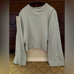 The Class mock neck boho sweatshirt sage green NWOT L